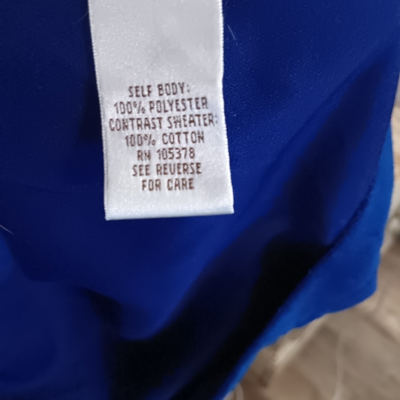 Drapers and Damon's Large Colbalt Blue  Suede Sweater with ribbed Sleeves - Picture 6 of 6